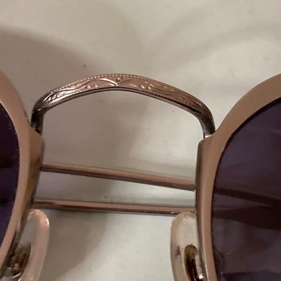 Sama Titanium Sunglasses Silvertone Frame Round Lenses Grey Excellent Condition Sama Titanium Sunglasses Silvertone Frame Round Lenses Grey  main image 3